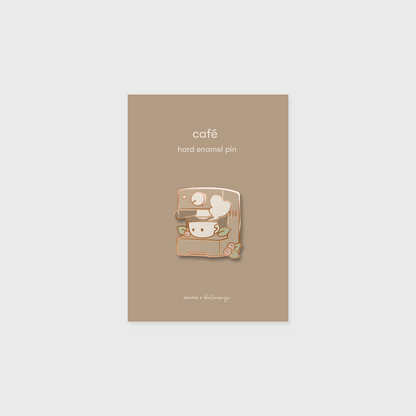 café enamel pin