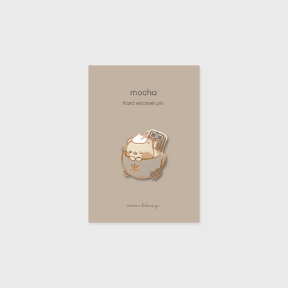 mocha enamel pin