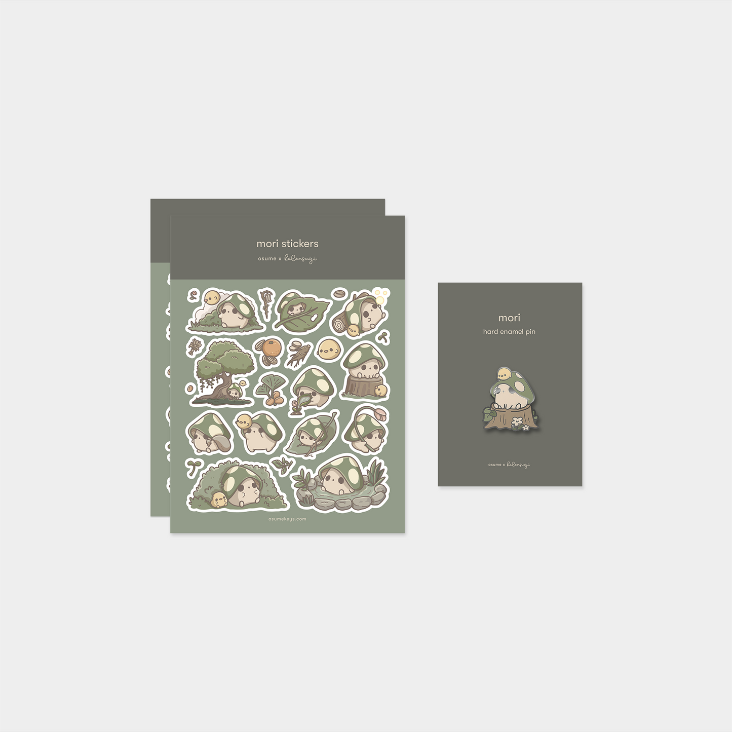 mori pin and sticker bundle